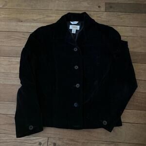 Talbots Petites Black Velvet Stretch Blazer